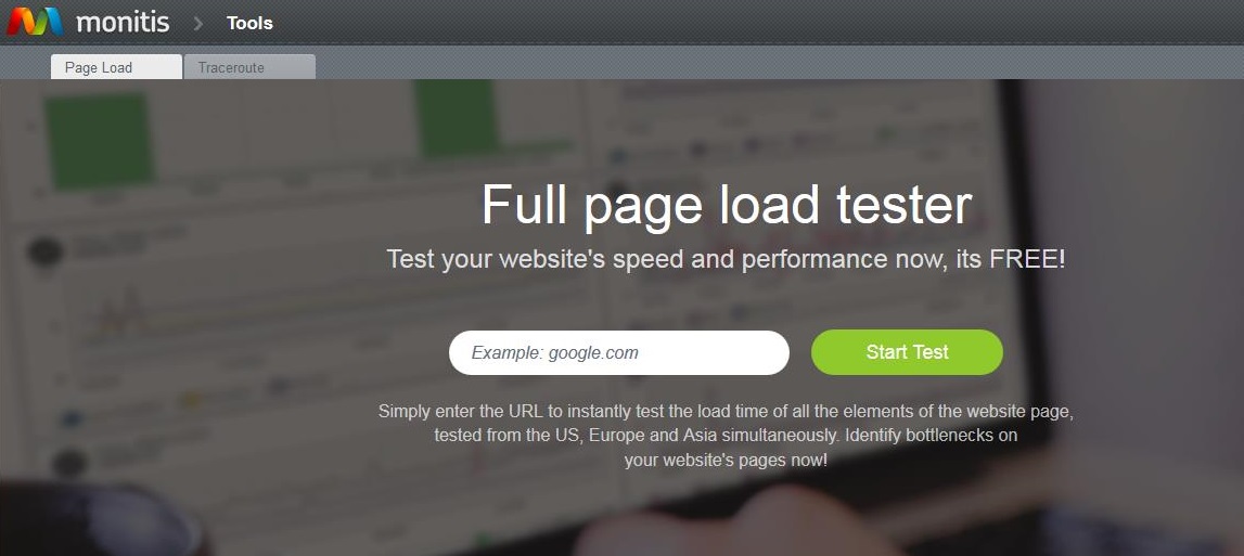 Monitis Website Speed Test